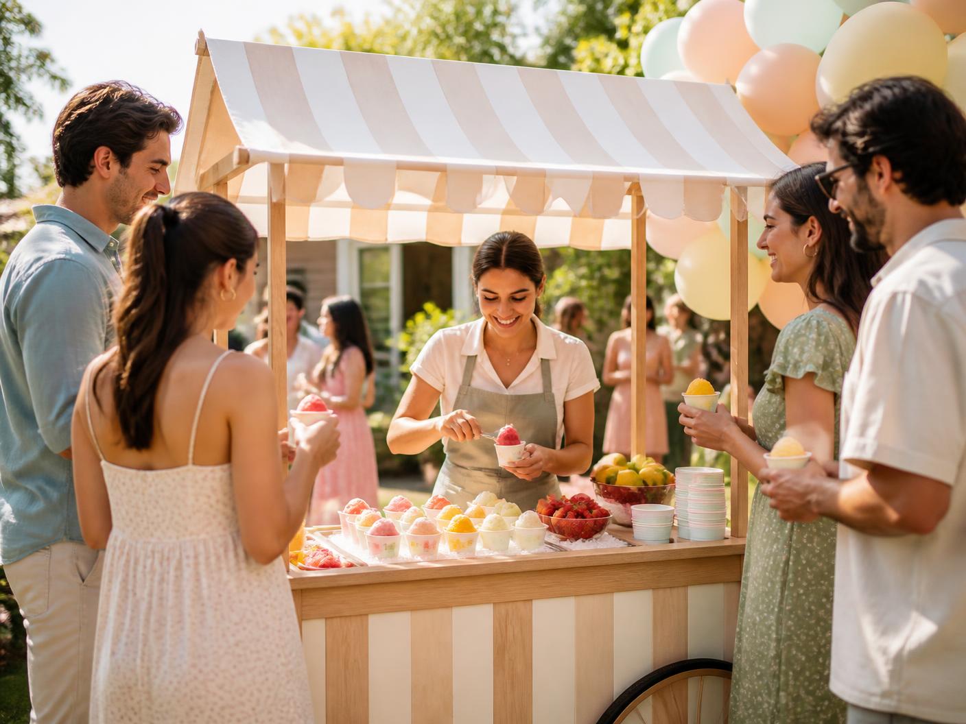Sorbet catering cart at an event